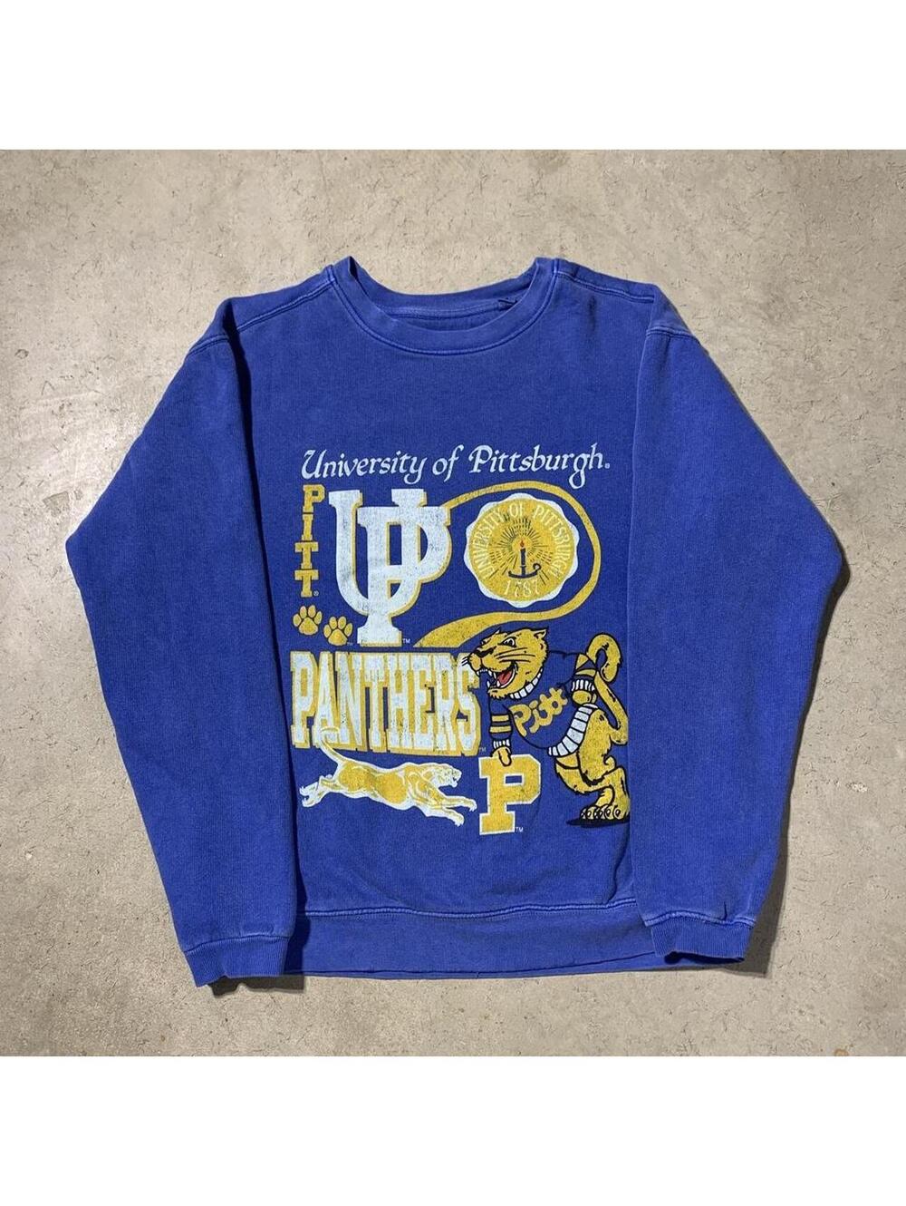Vintage Y2K Pittsburgh Panthers Blue 84 Sweatshirt Blue College Crewneck